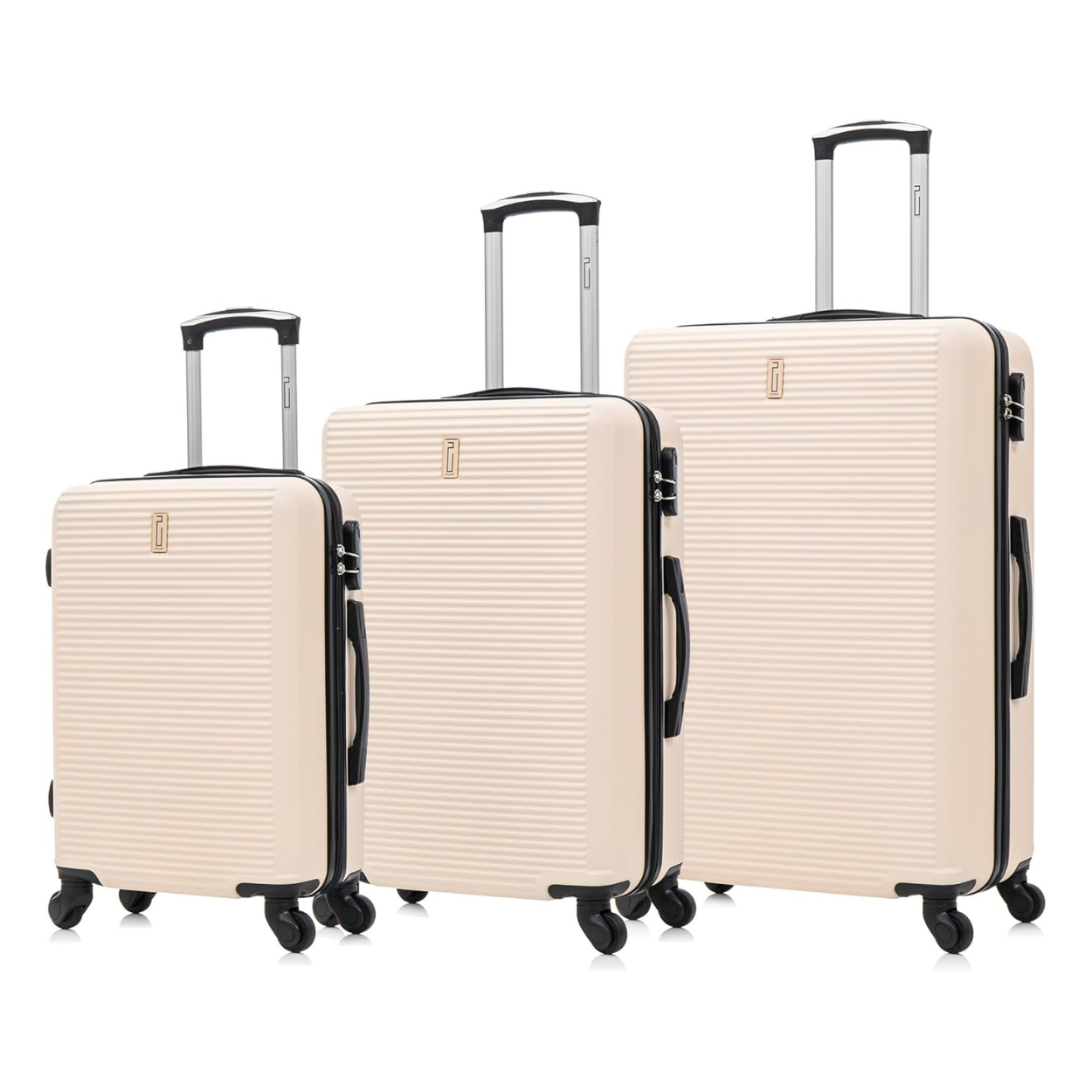 Set De Valise 3 pièces Week-end  – Valise Cabine | Valise Moyenne | Valise Grande – Beige