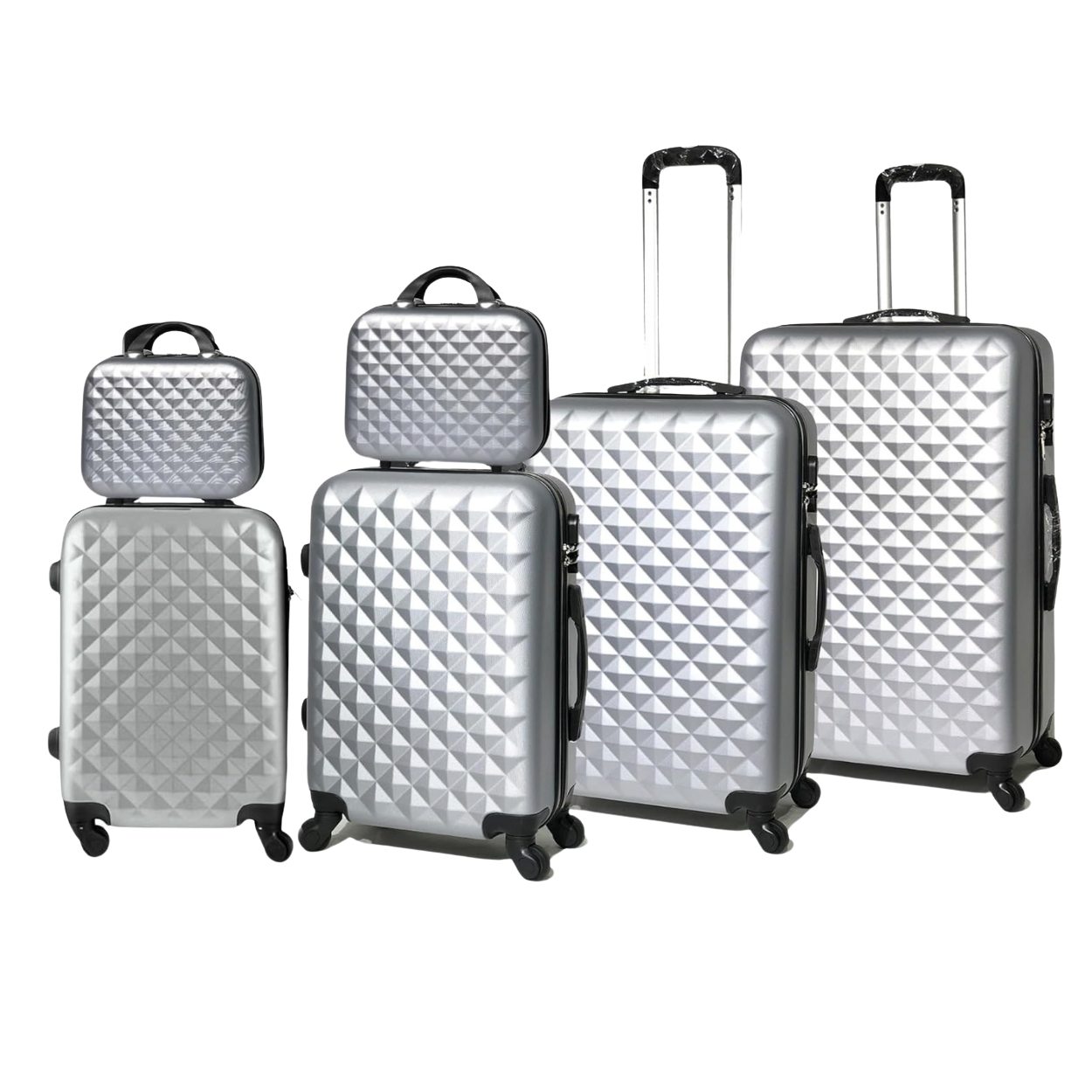 Set di valigie Urban da 6 pezzi | Valigia da cabina | Valigia media | Valigia grande | 2x Beauty Case – Argento