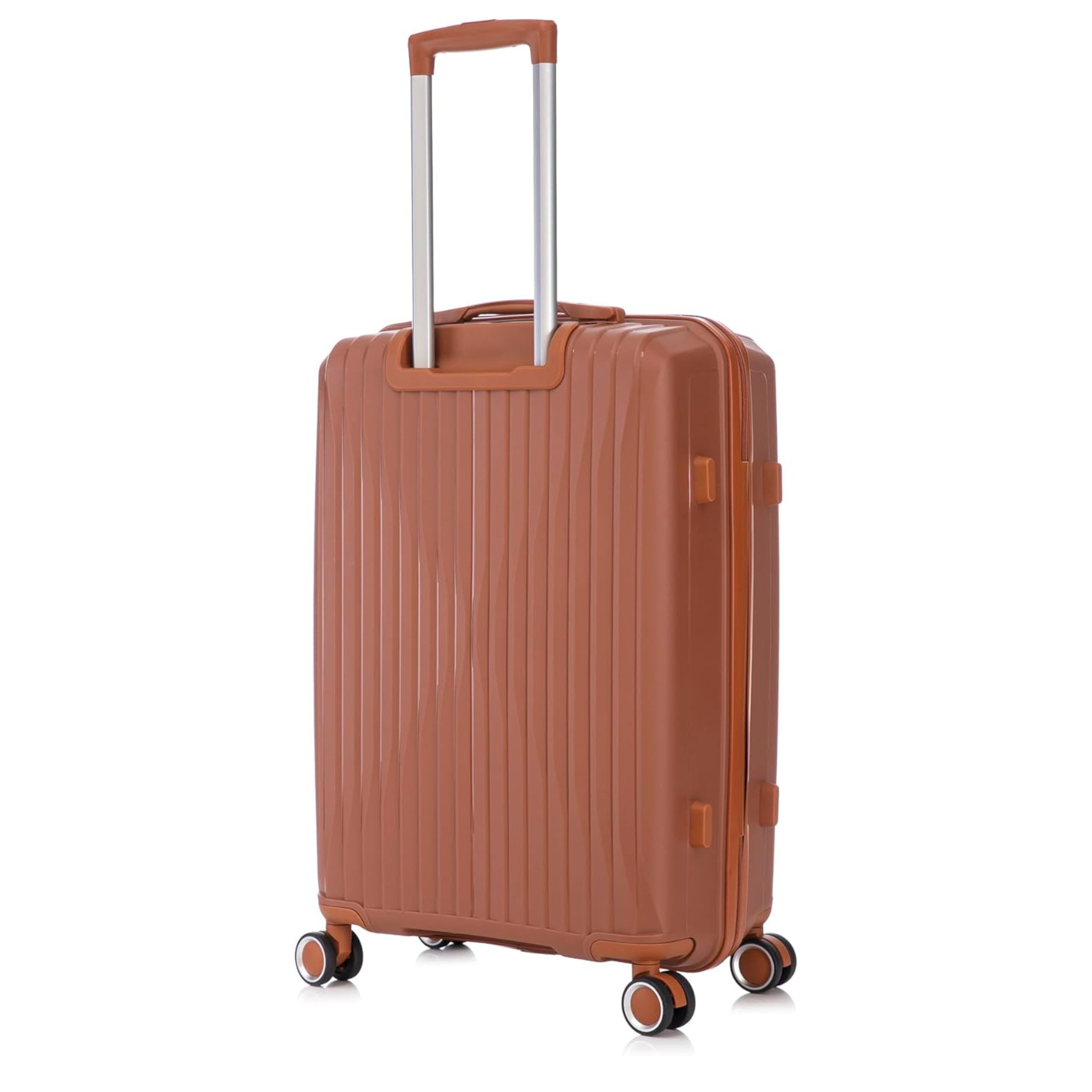 Set Valise 3 pièces En Polypropylène | Valise Cabine | Valise Moyenne | Valise Grande – Marron