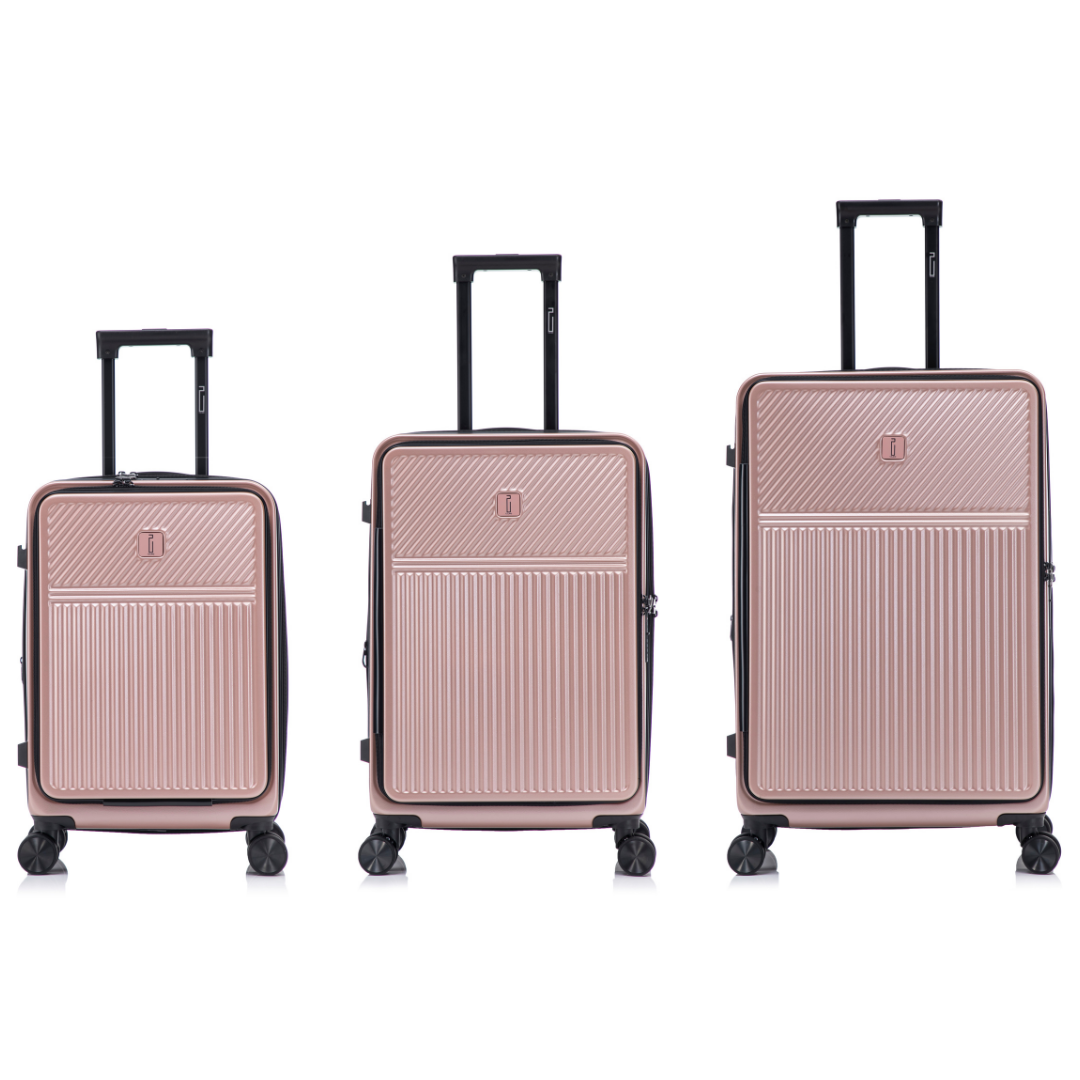 Set de 3 Valises ABS – Front Opening - Extensible & Serrure TSA (XL-75 cm / L-65 cm / S-56 cm)