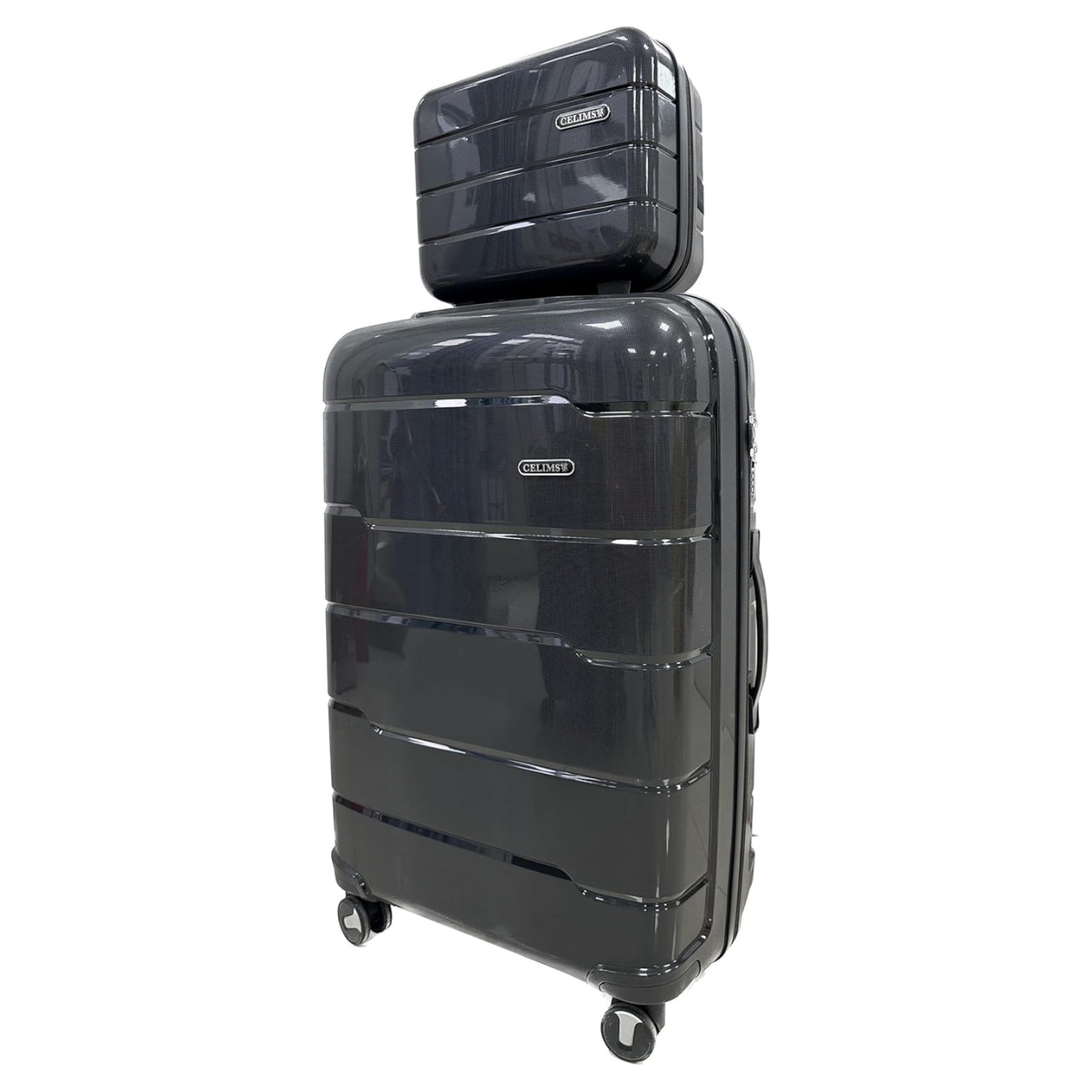 Set Valise 4 pièces Polypropylène | Valise Cabine | Valise Moyenne | Valise Grande | Vanity – Noir