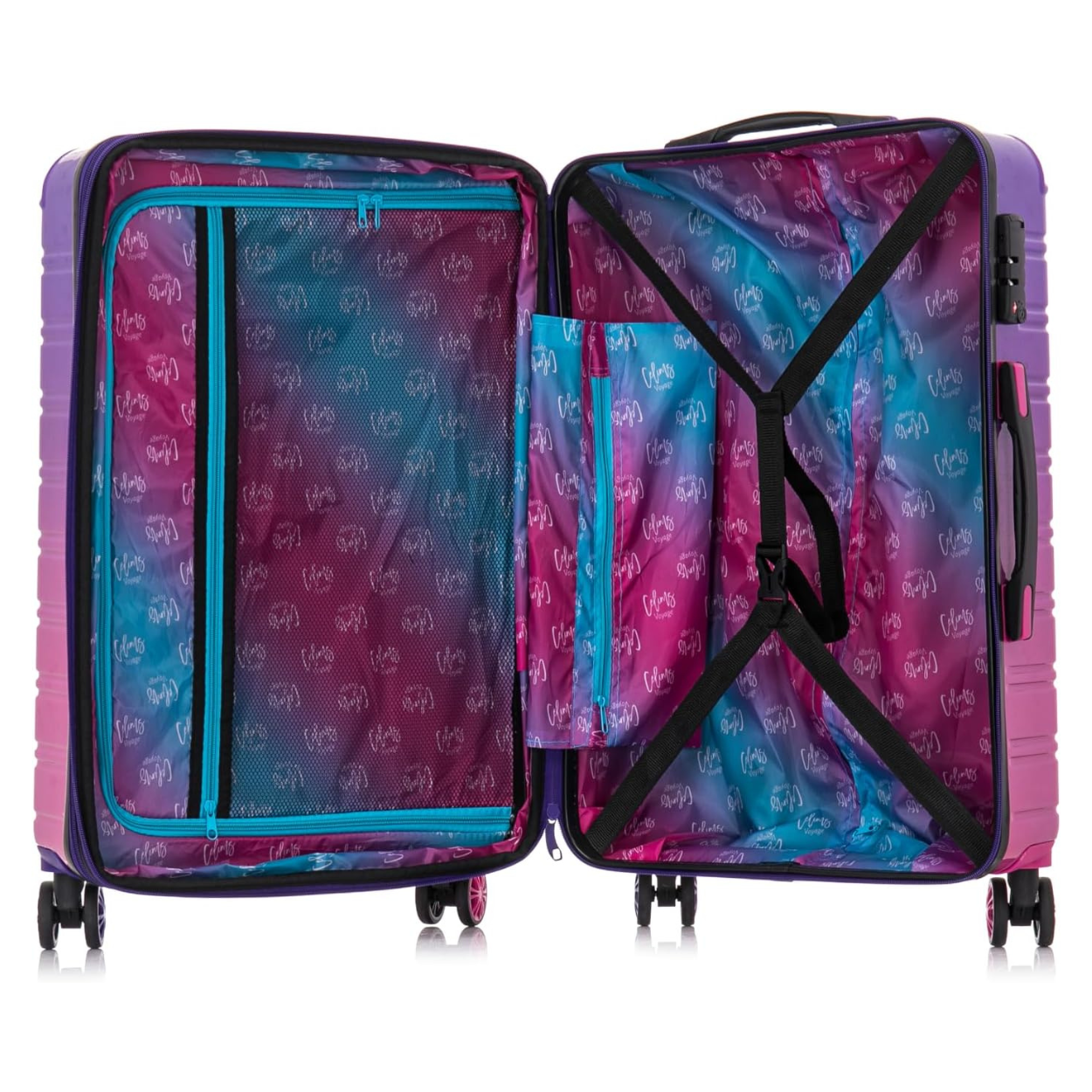 Set Valise 3 pièces Polycarbonate | Valise Cabine | Valise Moyenne | Valise Grande – Dégradé Violet