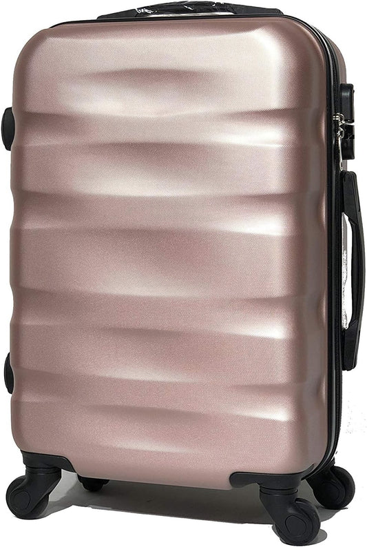 CELIMS - VALISE 55 cm - Rigide - Valise Taille Cabine - Rose Gold - 4 roues - ABS