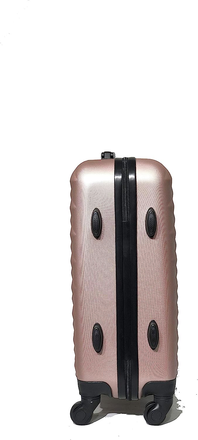 CELIMS - VALISE 55cm - BAGAGE TAILLE CABINE - 4 Roues - ABS - Rigide- Rose Gold