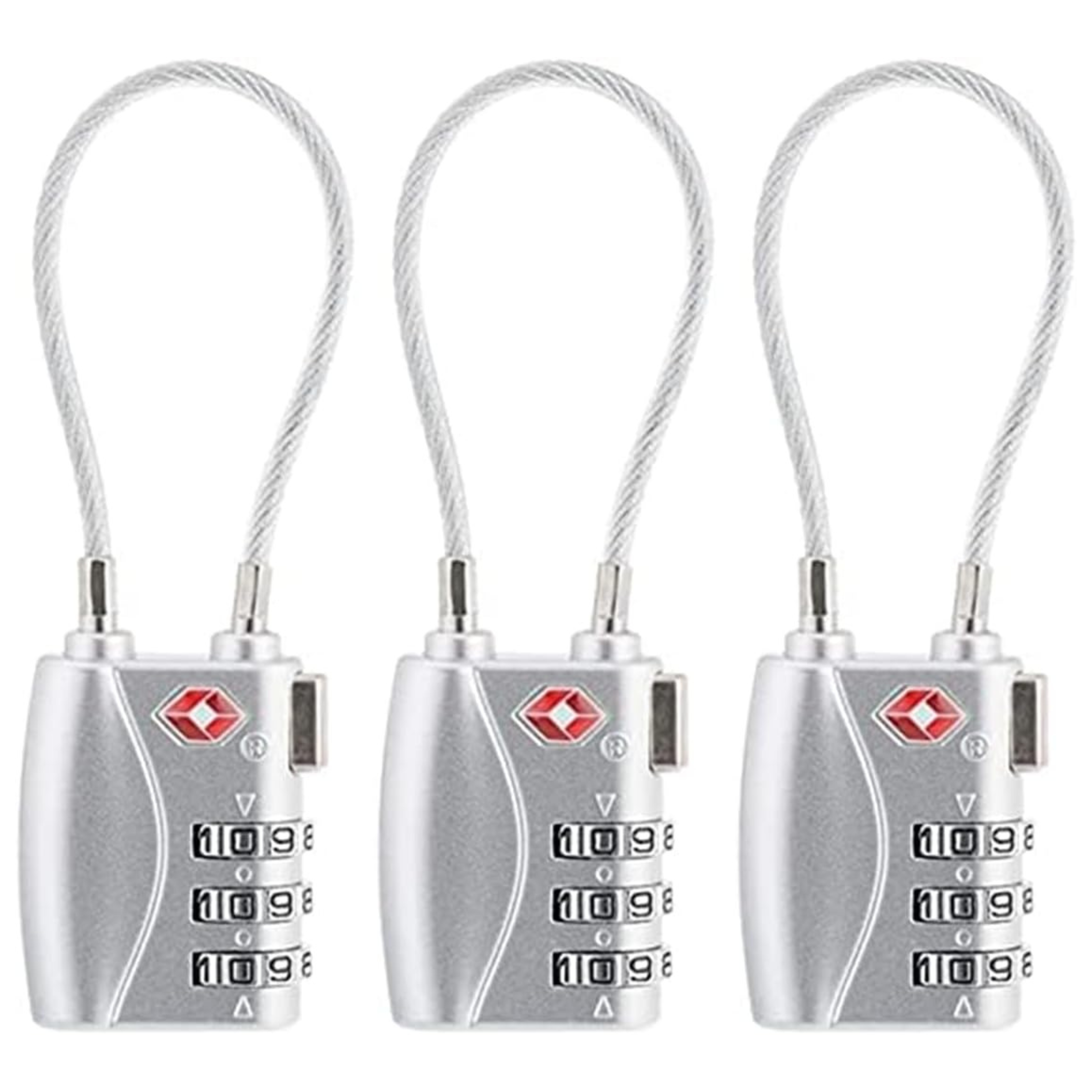 Cadenas TSA Valise Avion | Cadenas Code | Cadenas Valise | Protection Idéale pour Vos Bagages | Gris
