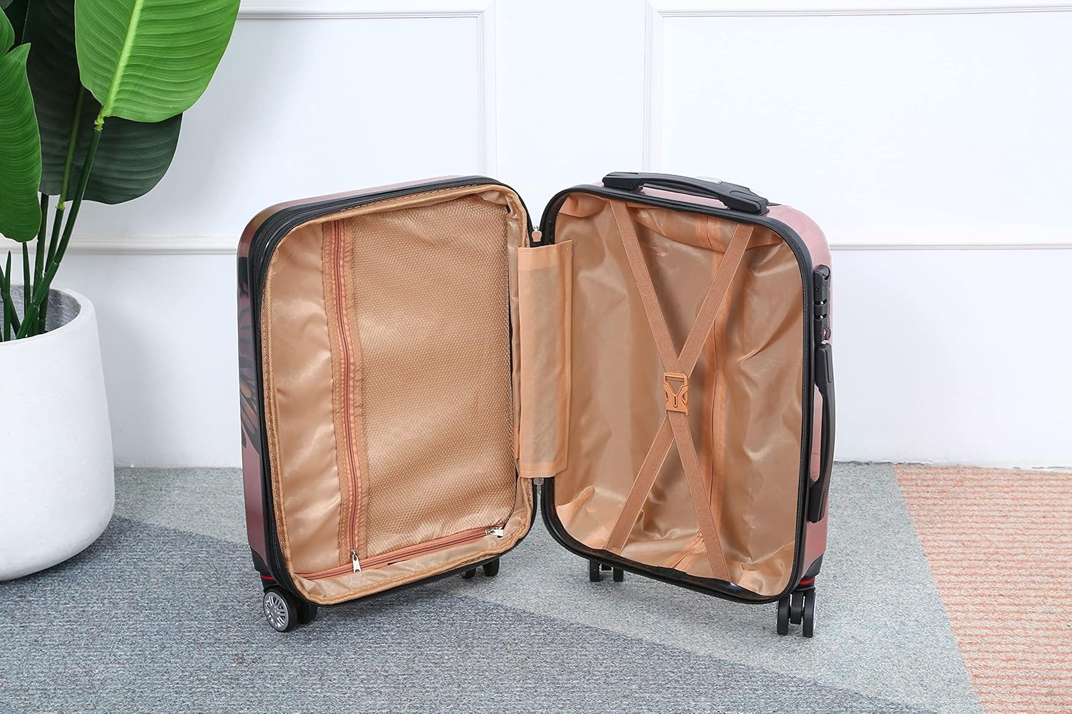 Set Valise 4 pièces Polycarbonate | Valise Cabine | Valise Moyenne | Valise Grande | Vanity – Rose Gold - Celims France