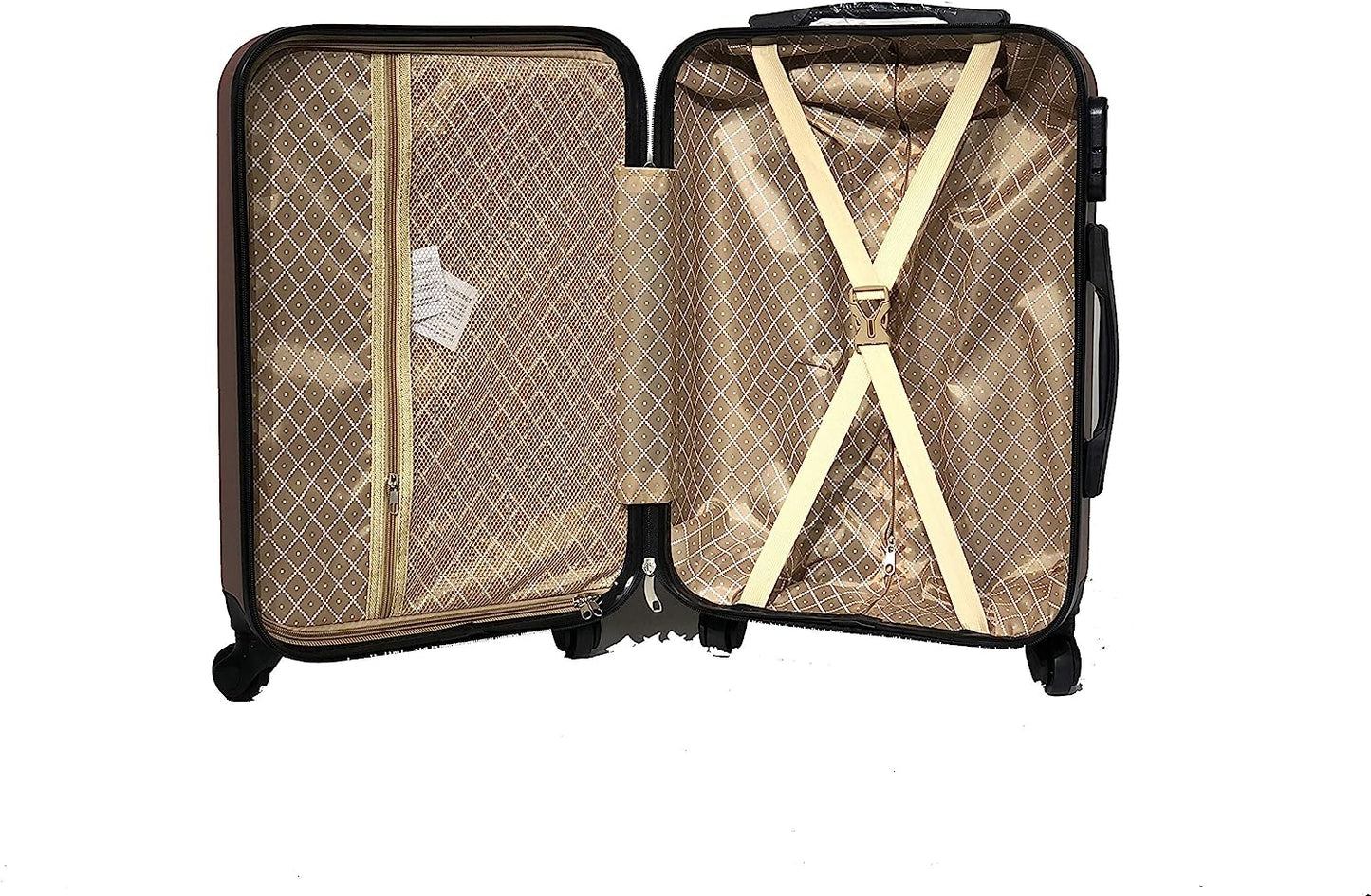 CELIMS - VALISE 55cm - BAGAGE TAILLE CABINE - 4 Roues - ABS - Rigide- Rose Gold