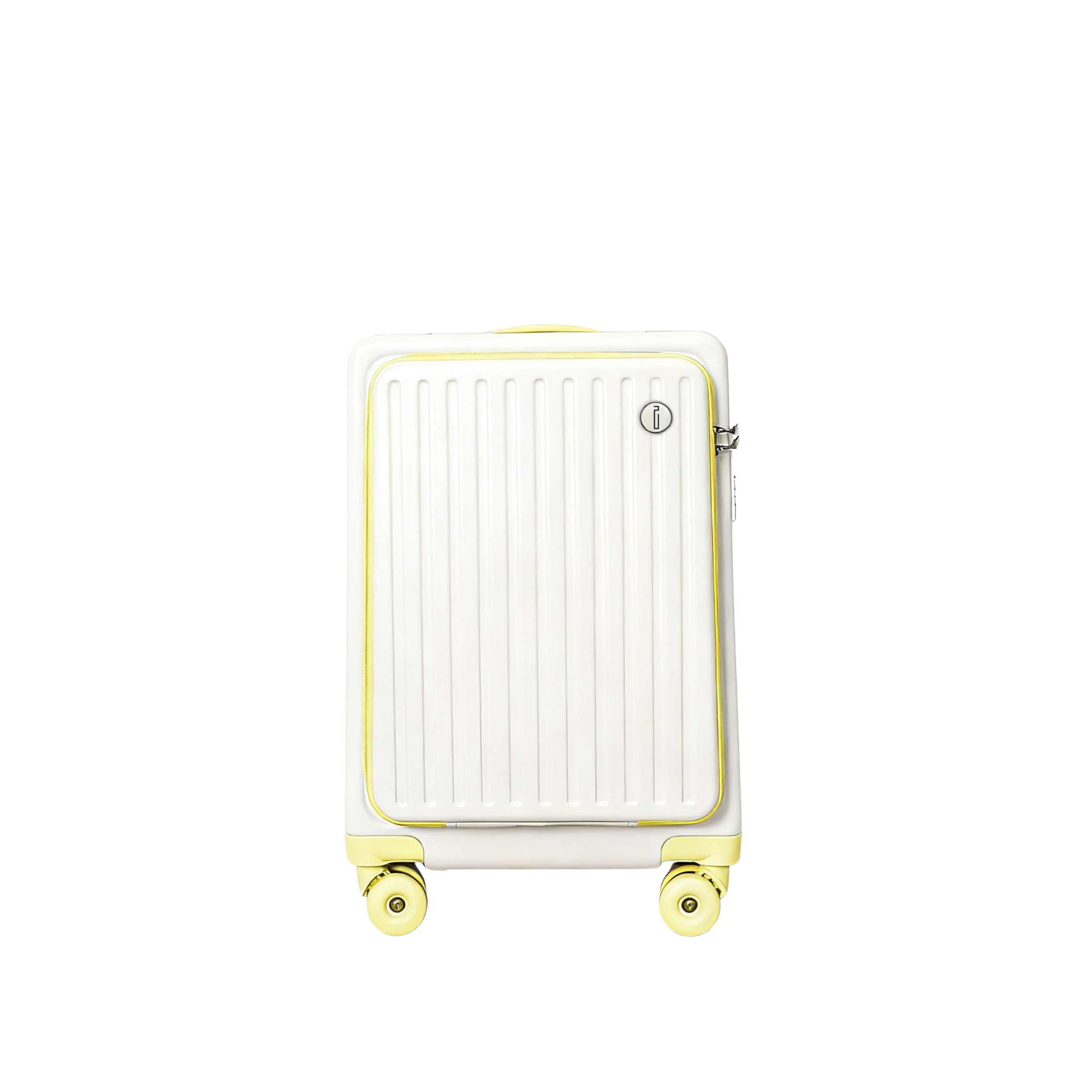 Valise Cabine avec Siège Enfant PopSeat - 55x35x25 - Porte USB - roulettes Ultra Résistantes avec Frein - Porte Gobelet - Cadenas - Blanc et Jaune