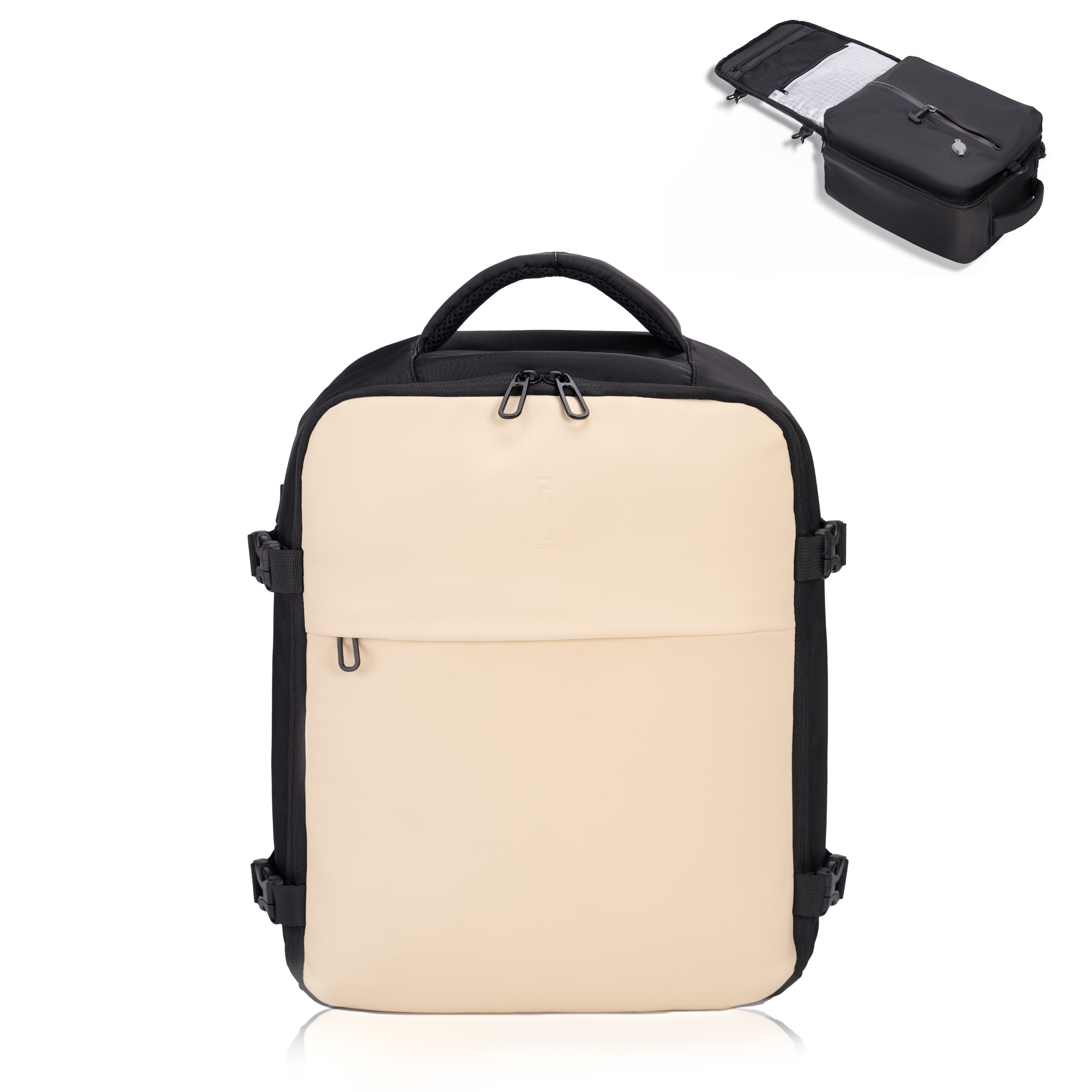 Zaino sottovuoto CELIMS 40x30x20 - Bagaglio a mano - Impermeabile - Beige