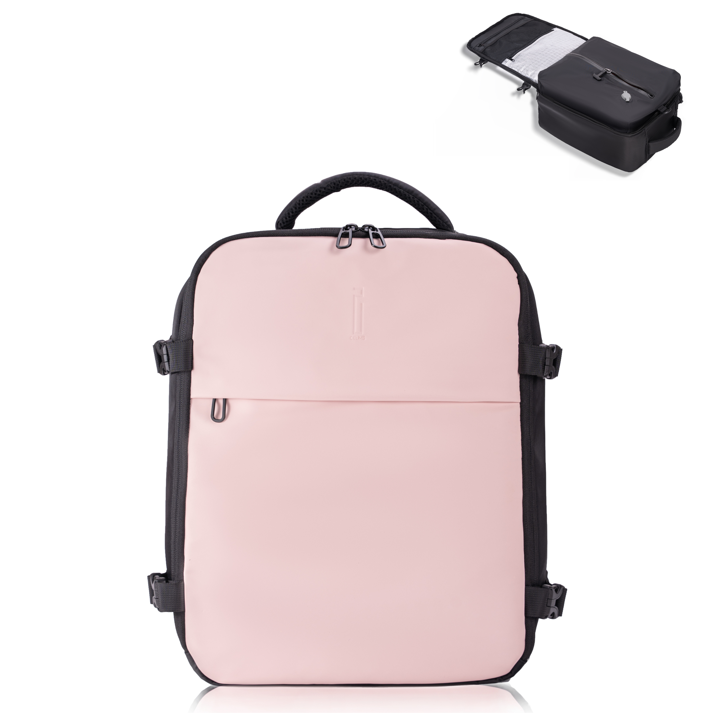 Zaino sottovuoto CELIMS 40x30x20 - Bagaglio a mano - Impermeabile - Rosa