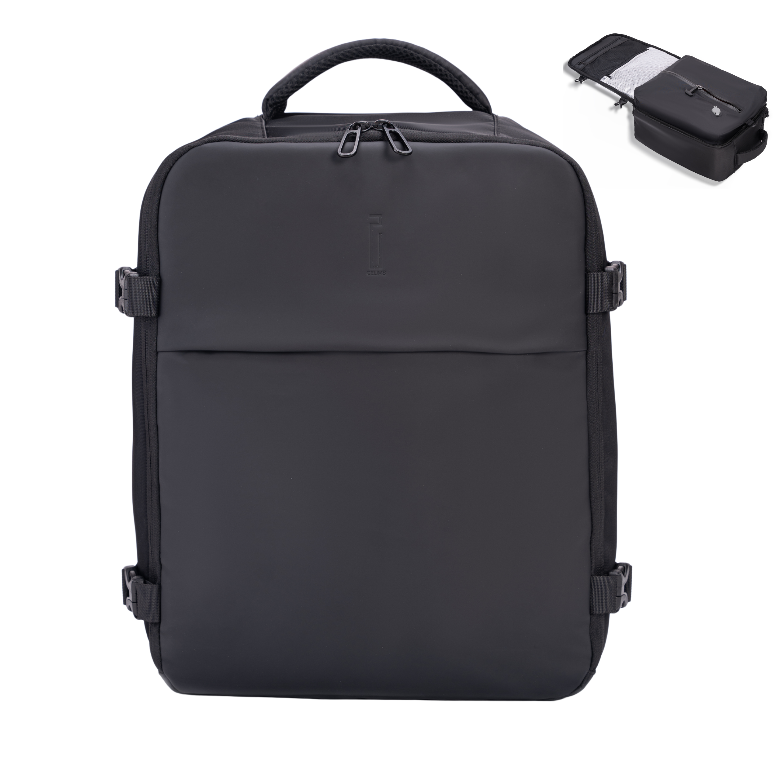 Zaino sottovuoto CELIMS 40x30x20 - Bagaglio a mano - Impermeabile - Nero