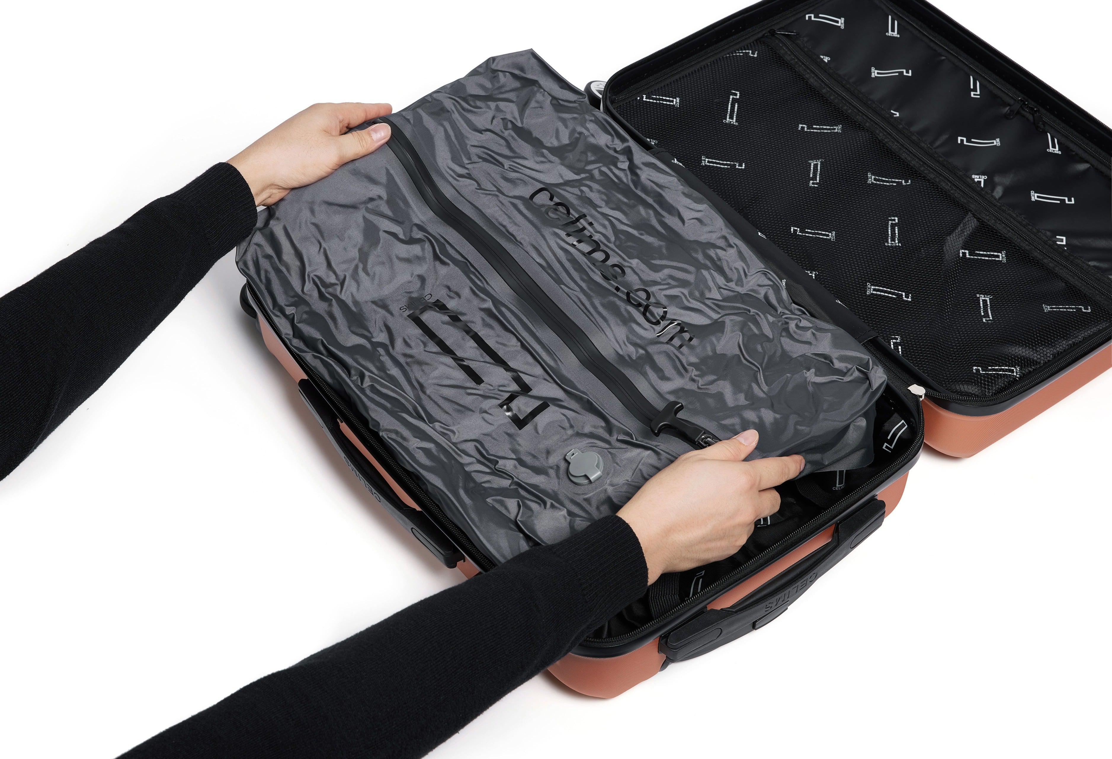 Sac de Compression sous vide | Sac Sous Vide | Étanche & Réutilisable | Gain de place pour Valise | Noir