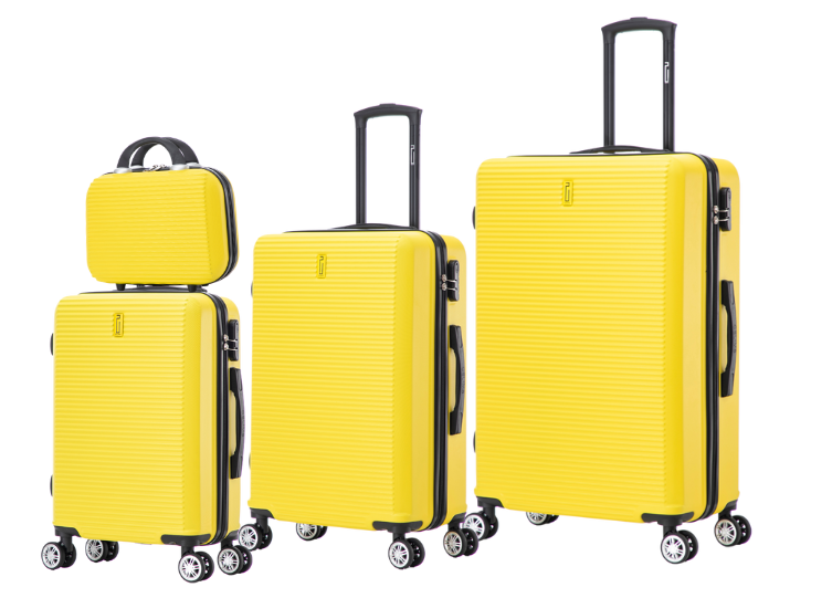 Set De Valise 4 pièces Week-end | Valise Cabine | Valise Moyenne | Valise Grande | Vanity – Jaune