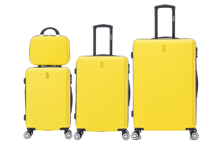 Set De Valise 4 pièces Week-end | Valise Cabine | Valise Moyenne | Valise Grande | Vanity – Jaune