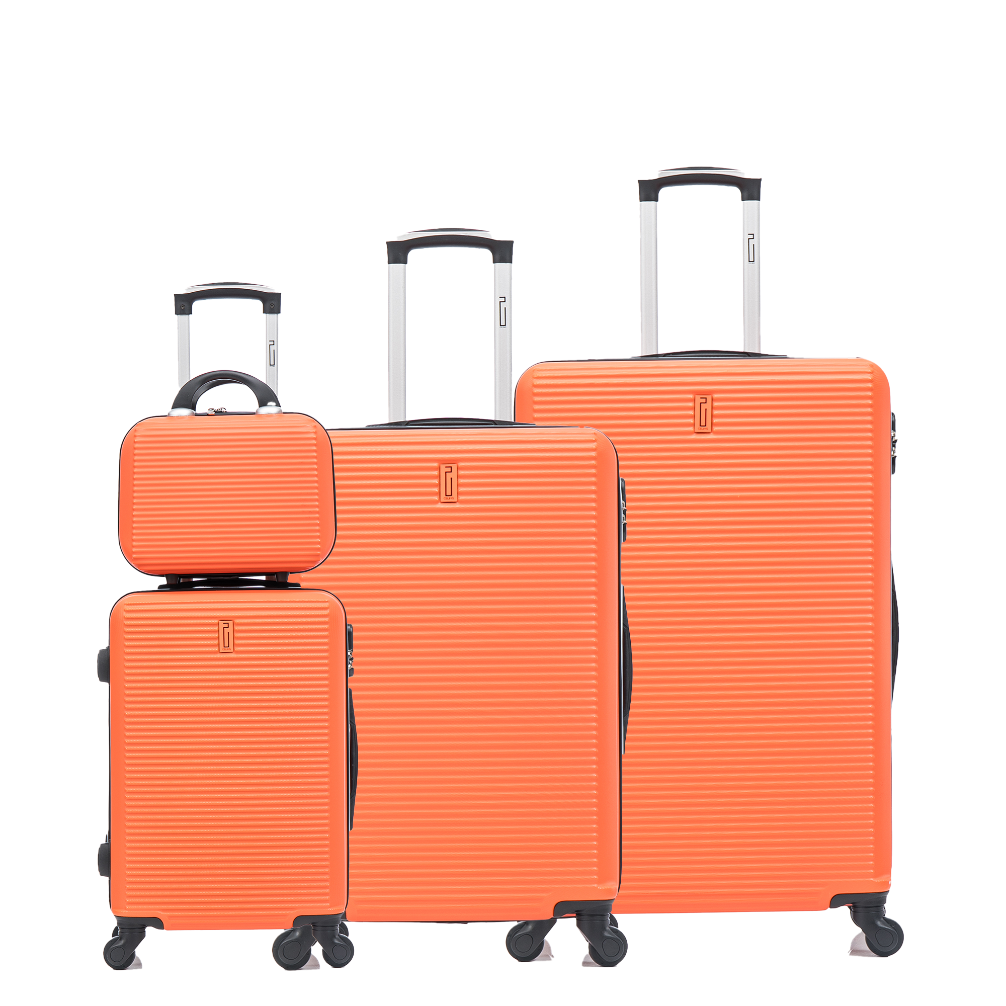 Set De Valise 4 pièces Week-end | Valise Cabine | Valise Moyenne | Valise Grande | Vanity – Orange