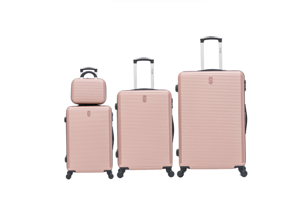 Set De Valise 4 pièces Week-end | Valise Cabine | Valise Moyenne | Valise Grande | Vanity – Rose Gold