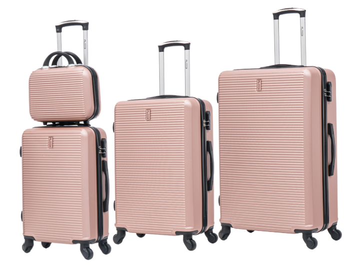 Set De Valise 4 pièces Week-end | Valise Cabine | Valise Moyenne | Valise Grande | Vanity – Rose Gold