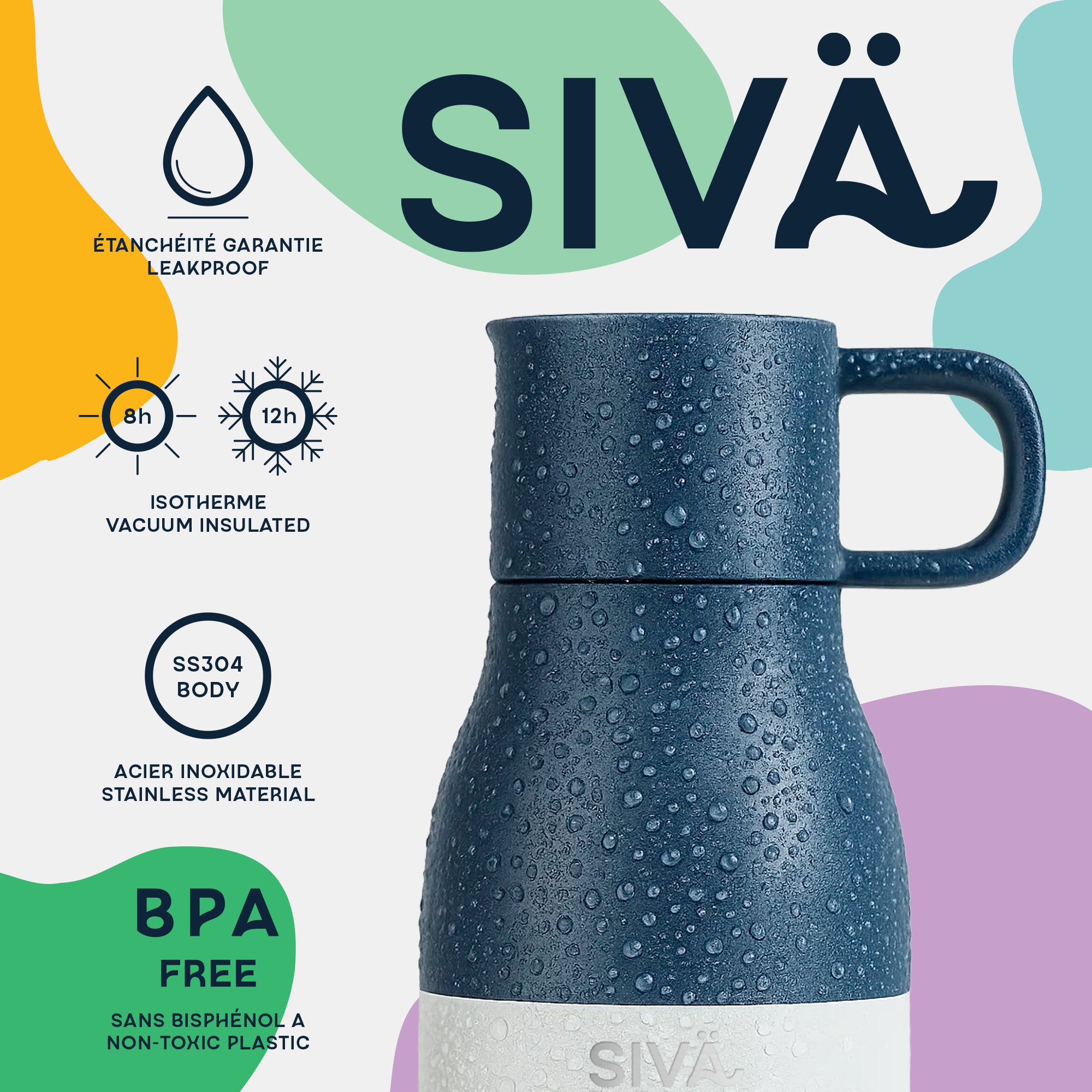 Botella de agua térmica de acero inoxidable de 740 ml | Resistente a fugas y duradera | Con filtro de carbón (100 % de descuento)