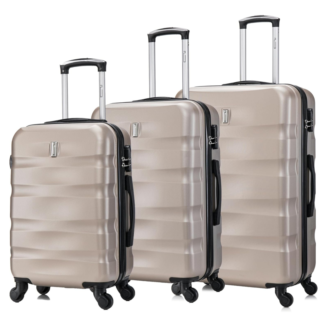 Set Valise 3 pièces AeroWave  | Valise Cabine | Valise Moyenne | Valise Grande – Champagne - Celims France