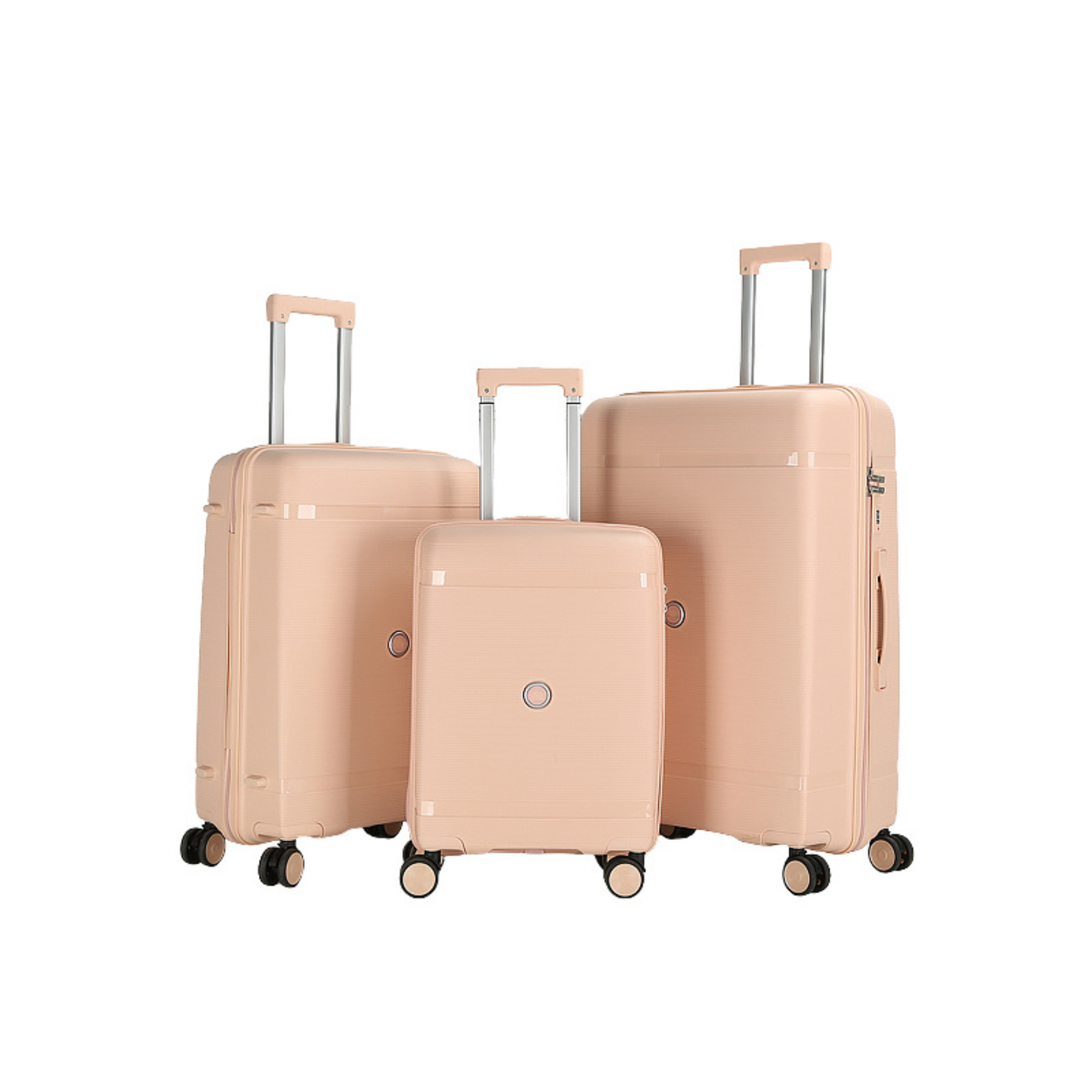 Set 3 Valises – Polypropylène (XL-75cm) (L-65cm) (S-55cm) – Rose Pale