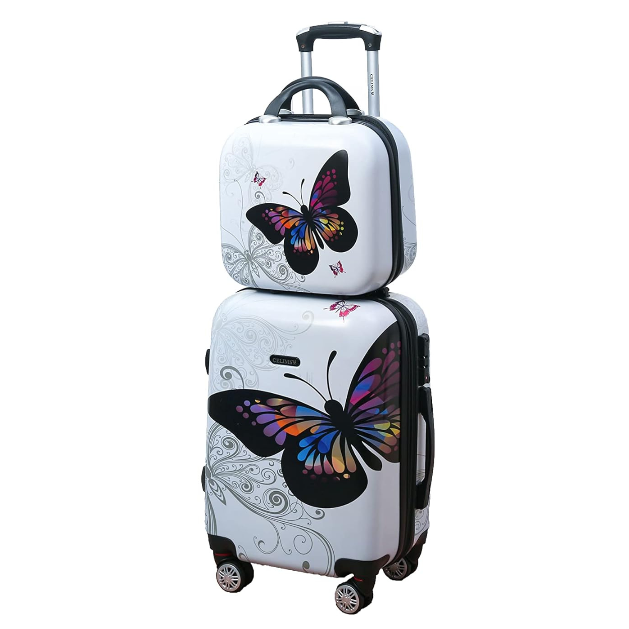 Valise Cabine Avec Vanity | Valise Polycarbonate | 55x35x25 | Blanc - Celims France