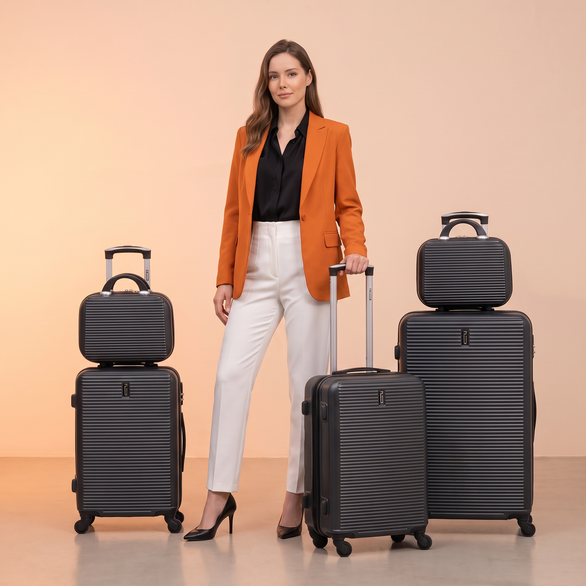 SET - Set da 5 pezzi - ABS (XL-75 cm) (L-65 cm) (S-55 cm) (Mobiletto 30 e 35 cm) 