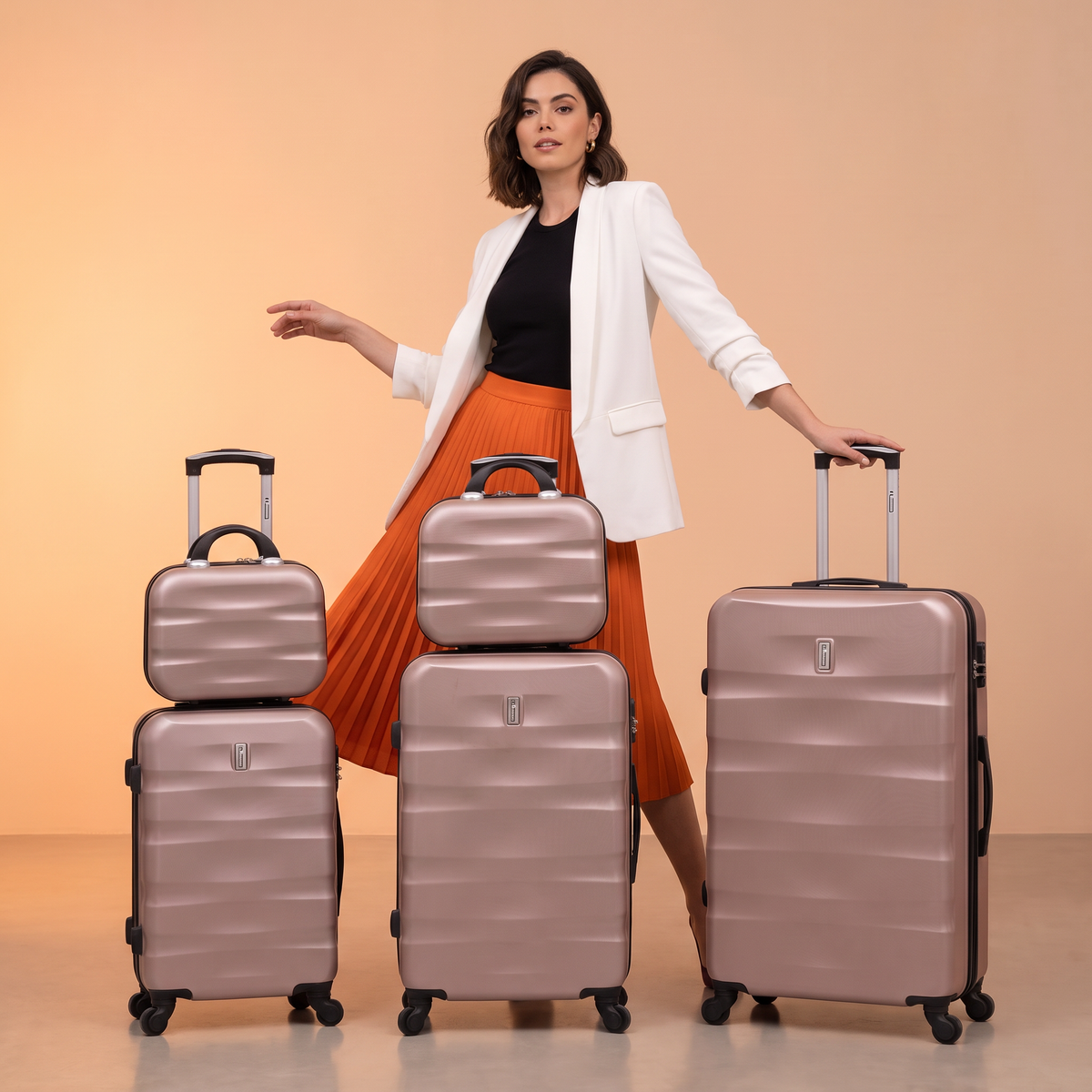 SET - Set 5 Valises - ABS (XL-75cm) (L-65cm) (S-55cm)