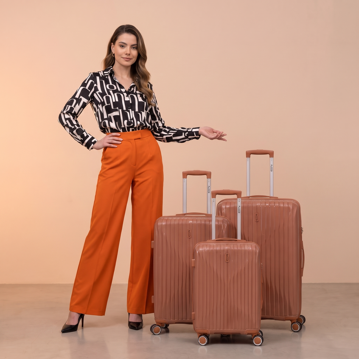 SET - Set 3 Valises - Polypropylène (XL-75cm) (L-65cm) (S-55cm)