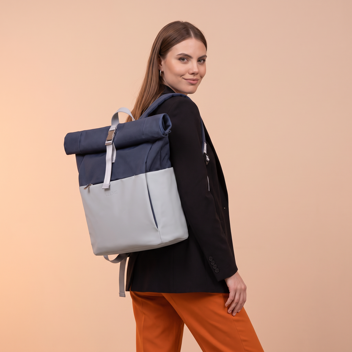 Sac à dos Roll-Top CELIMS – Bagage à Main Compatible EasyJet 45×36×20 cm – Imperméable & Ultra-Résistant